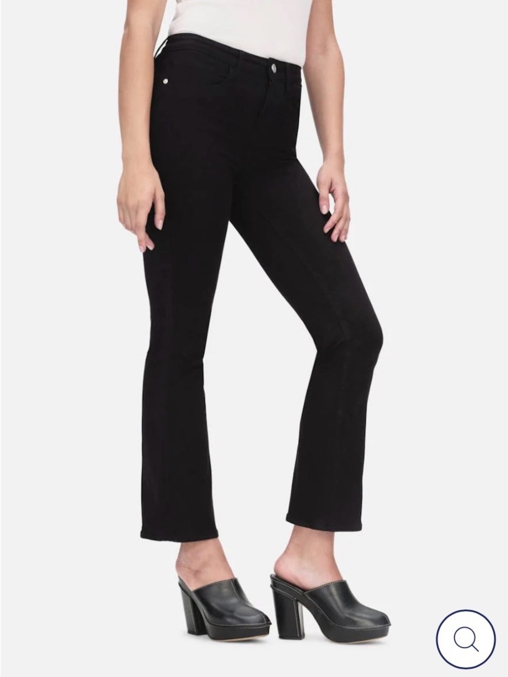 FRAME Women's Le Crop Mini Boot Jeans in Film Noir (Black) | Size 27
